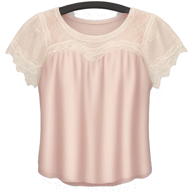 light pink top with lace emoji