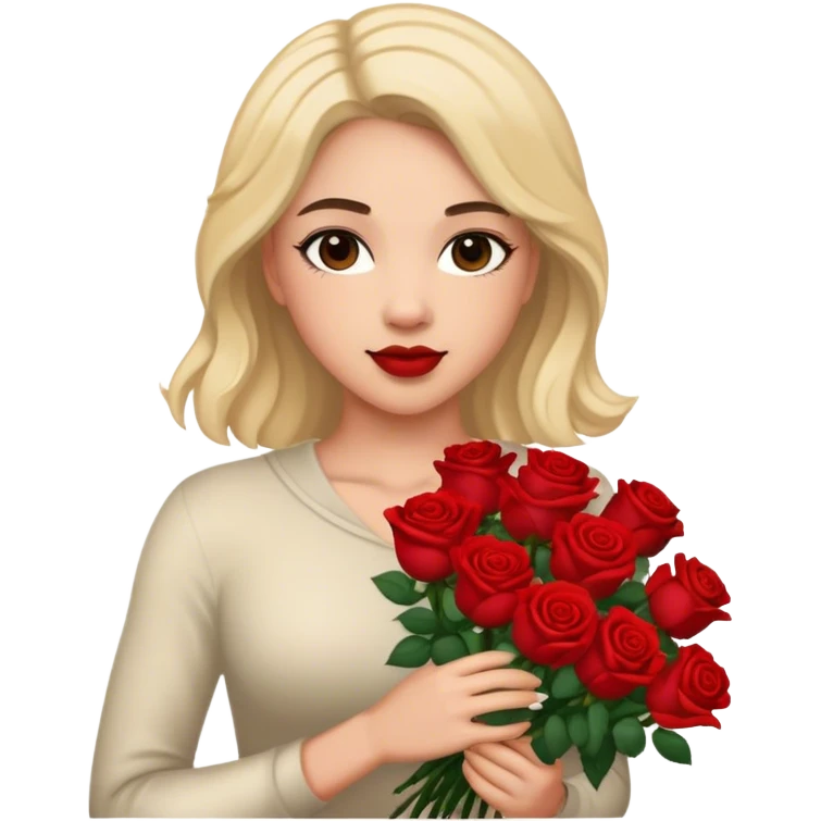 Kenna Wofford holding a bouquet of roses emoji