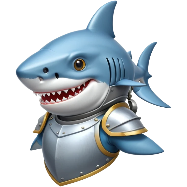 anthropomorphic shark wearing knight armor emoji