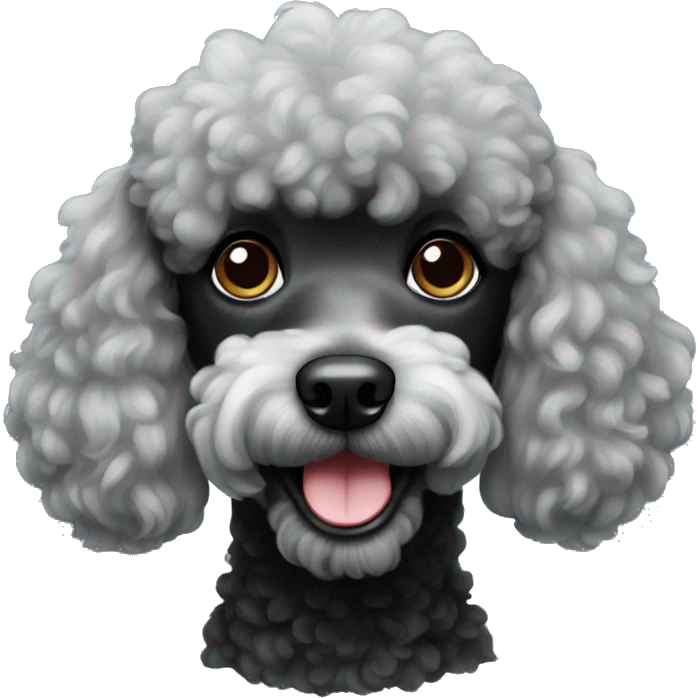 Black poodle dog emoji