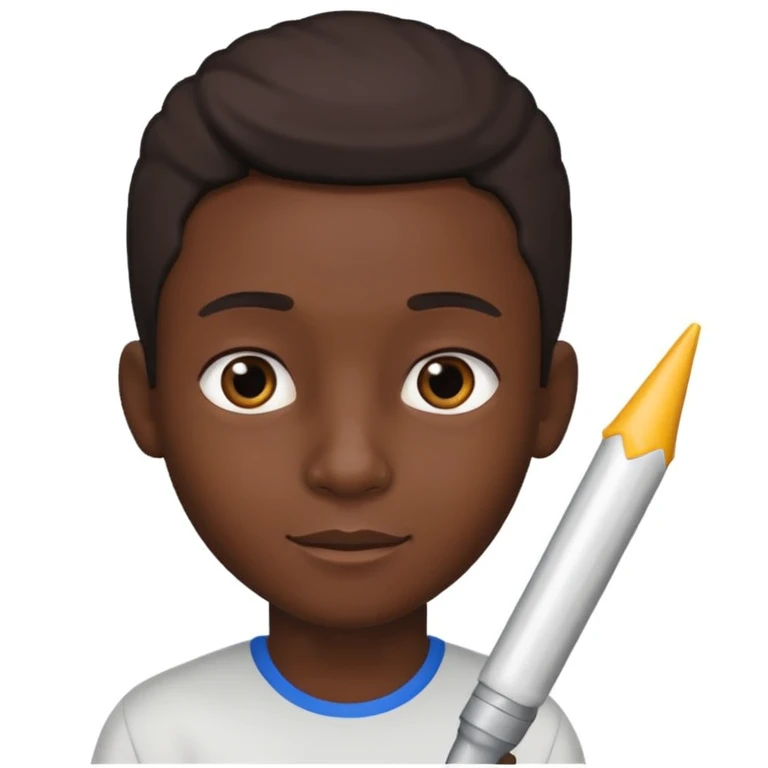 Un garçon noir avec un taper  emoji