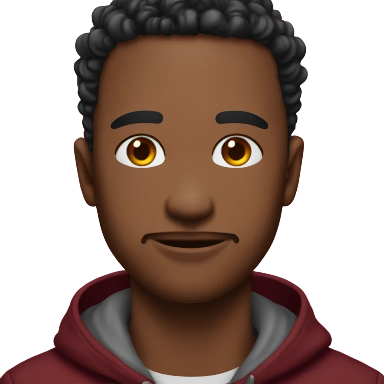This emoji 😩 but looking like this one 🥵 and with burgundy hearts around his head emoji