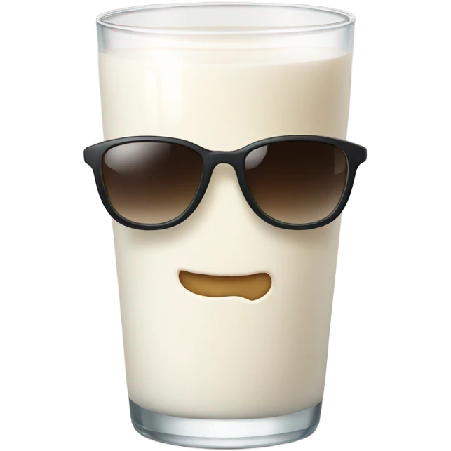 Glass of milk with sunglasses emoji