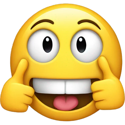 smiley face hands pointing to mouth emoji