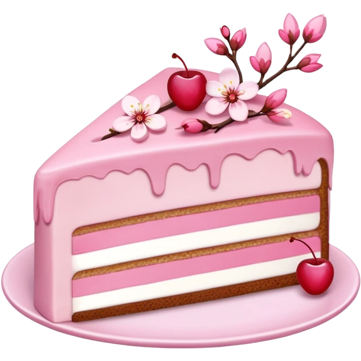 sakura cake slice emoji