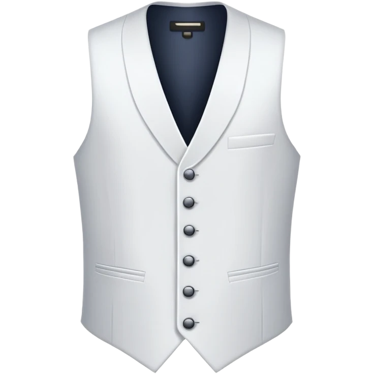 white formal vest with exactly 3 buttons, simple design emoji