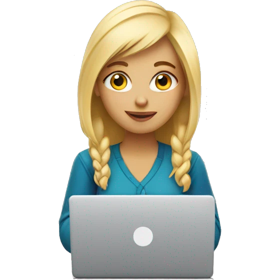 blonde girl with laptop, she is a graphic designer emoji