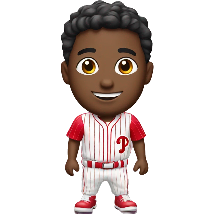 smiling boy wearing Phillies uniform emoji