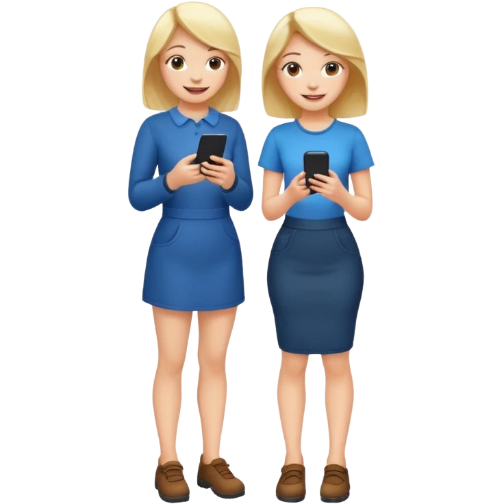 a full body girl on his phone with a happy face commenting on a post emoji