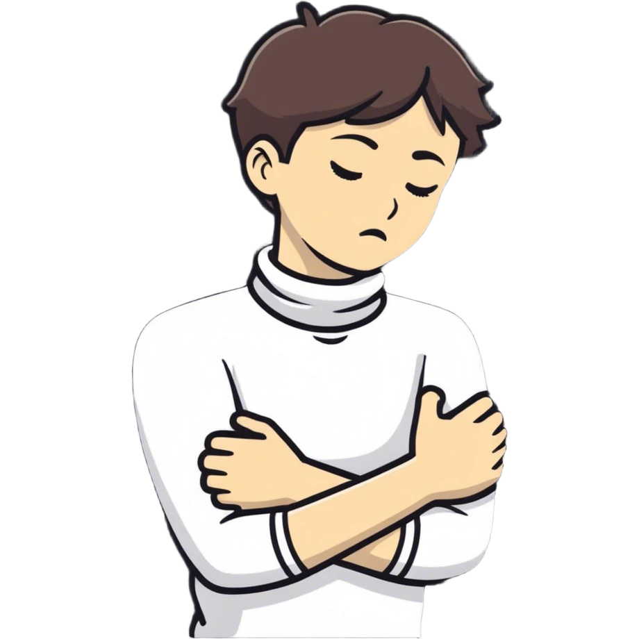 arms crossed holding neck choking  emoji