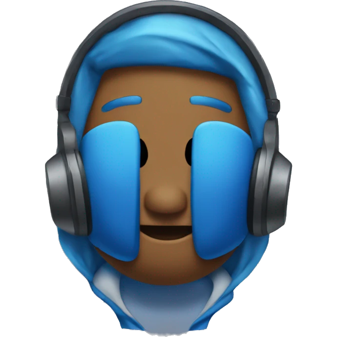 Blue among us wearing headphones  emoji