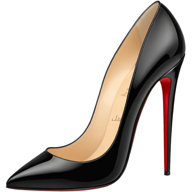 High heel black patent louboutin emoji