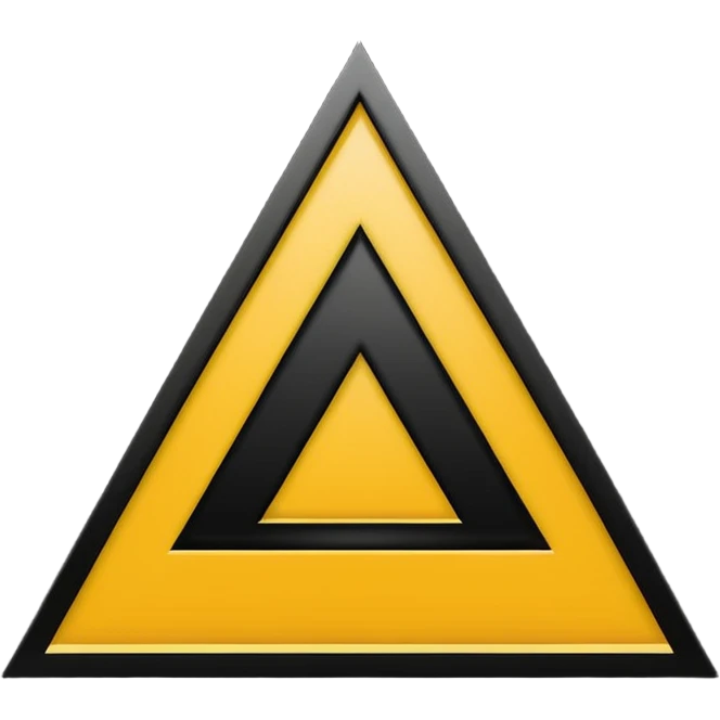 Minimalist, high-contrast emoji logo representing the Dark Triad personality traits. A clean black triangle as the main shape, inside three original symbolic icons:psychopaty, narcissim and machiavellianism .Smooth vector style,dark aesthetic, 4K. emoji