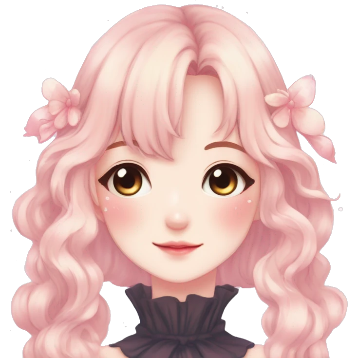 Gorgeous anime style lady with blushing face cottagecore fairycore  Kawaii anime colorful pearly romantic simplistic aesthetic trending stylea emoji
