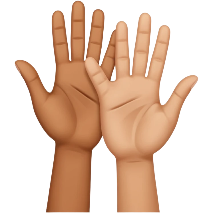 Two hands high-five emoji