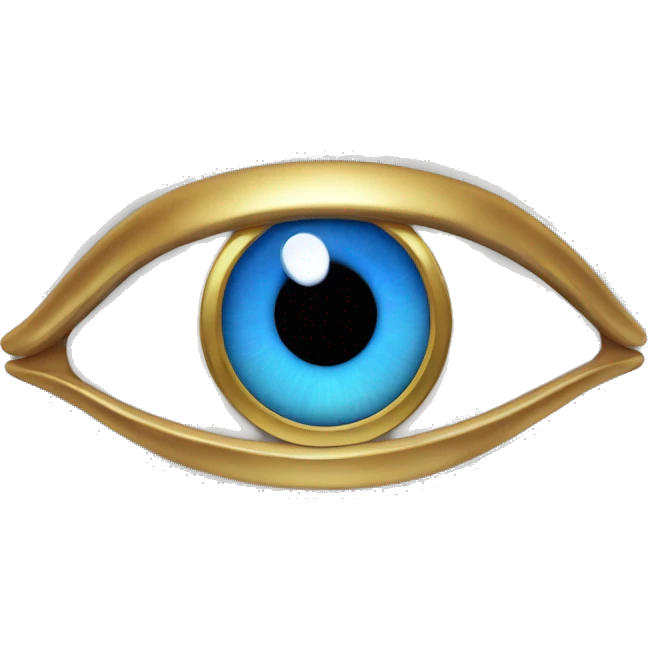 Blue eye with gold ring around pupil emoji