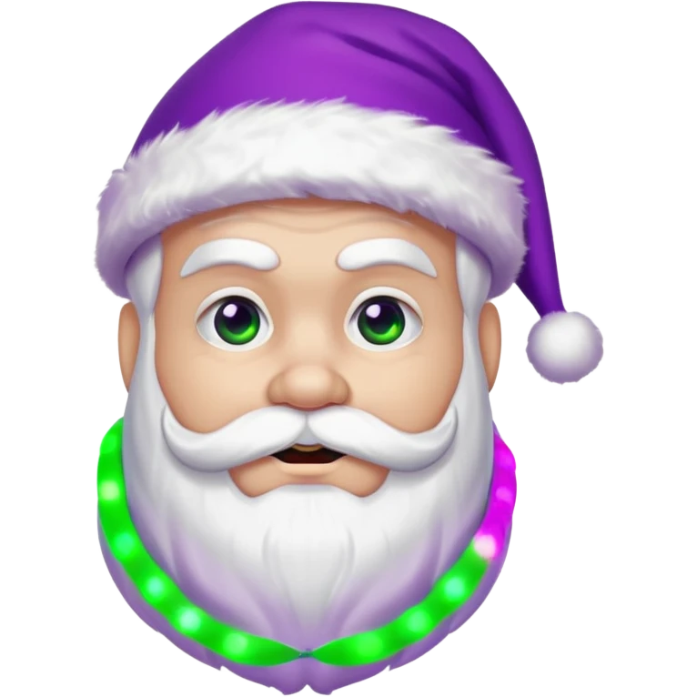 a cool looking santa at a rave with purple and green emoji