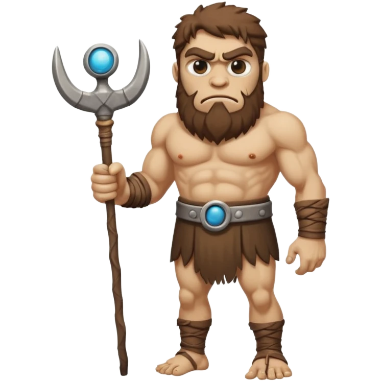 fullbody one-eye ancient giant cyclope holding a stone club emoji