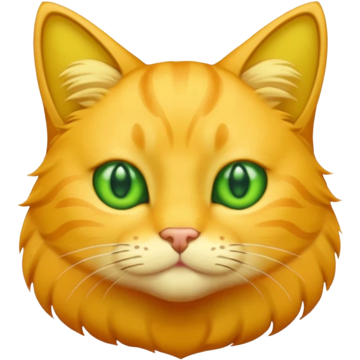 GATO AMARILLO SIN OREJAS VERDES emoji
