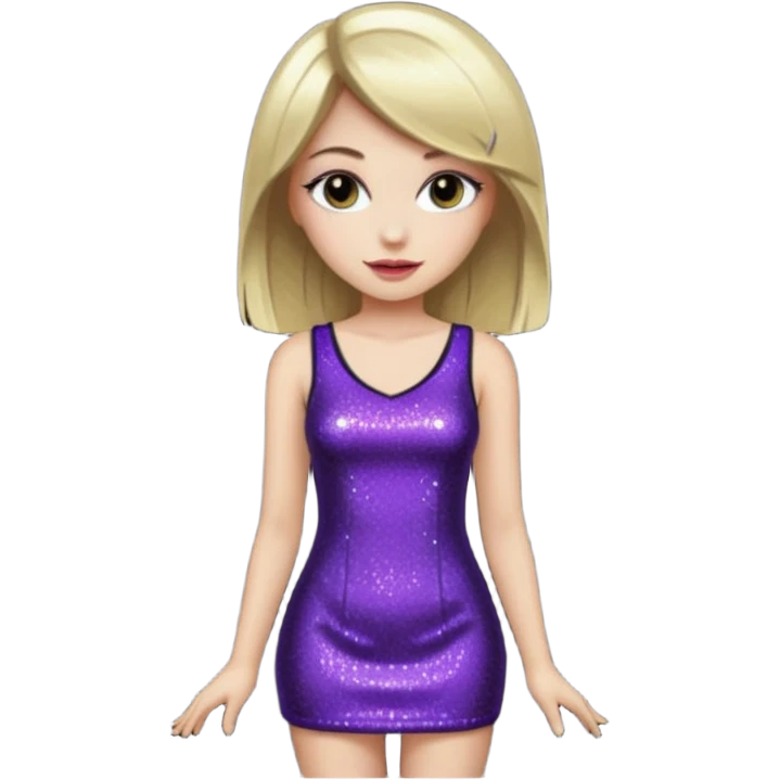 fancy straight  hair girl with night club outfits emoji