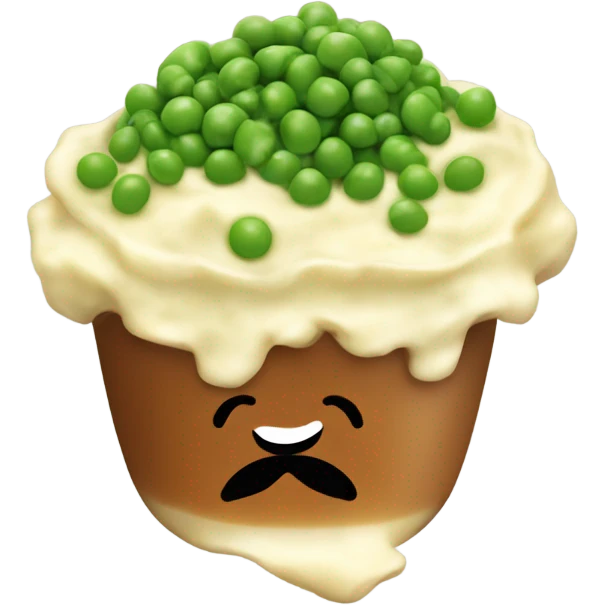 mashed potatoes with gravy and peas emoji