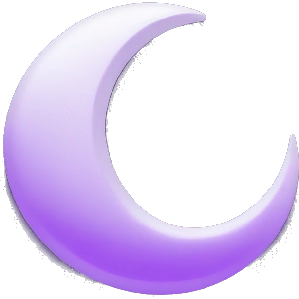 gboard style purple crescent moon with a face Facing left emoji