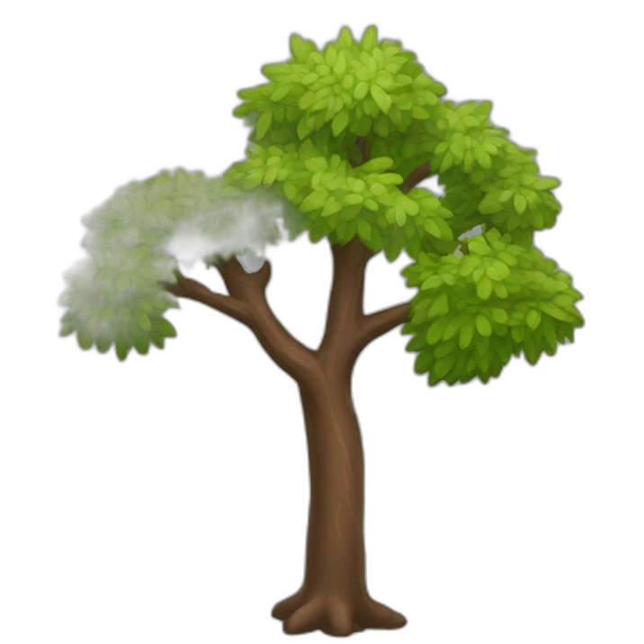 Braunes Prerd springt über einen Baumstamm emoji