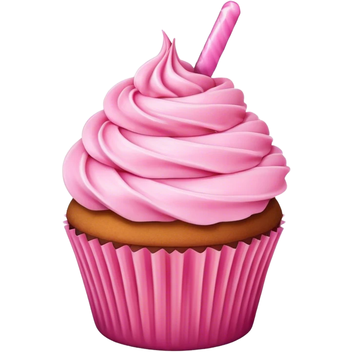 Cupcake with pink icing emoji