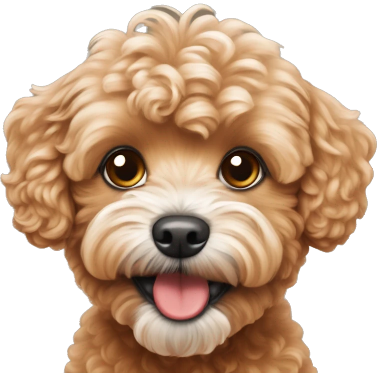 Playful red maltipoo emoji