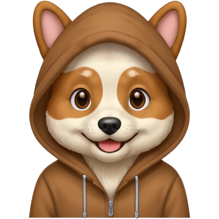 Dog wearing a hoodie emoji