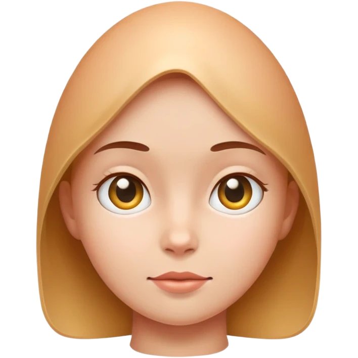 una ragazza che ha la testa che sembra un uovo emoji