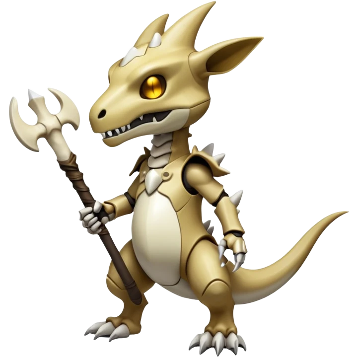 Shiny Excessive Detailed Mysterious Cubone-Marowak-Pokémon-Fakémon-hybrid-creature (full body) emoji