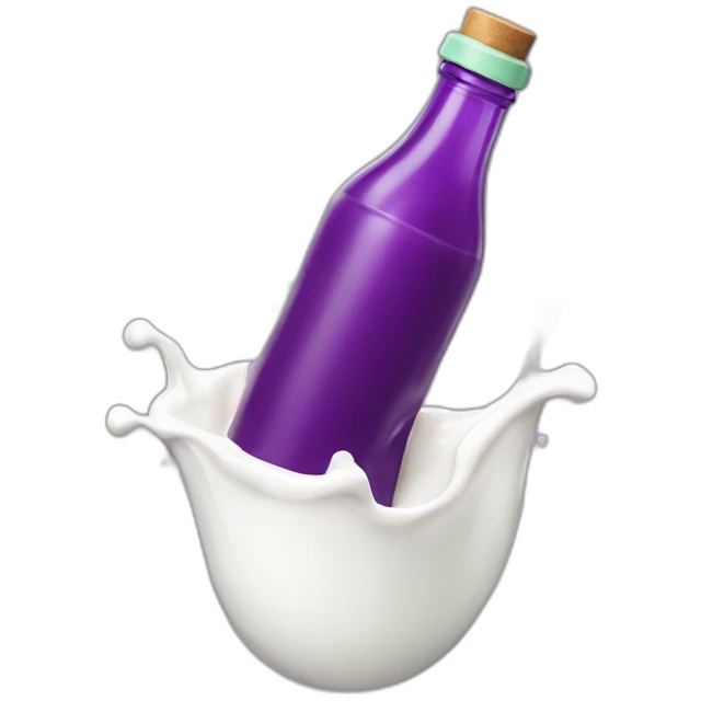 Milk pouring out of brinjal emoji
