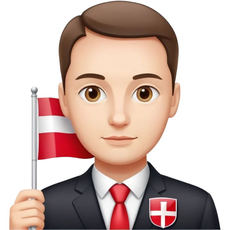 politican holding the Polish flag emoji