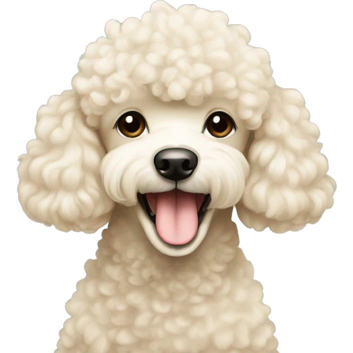 cream cute poodle good morning  emoji