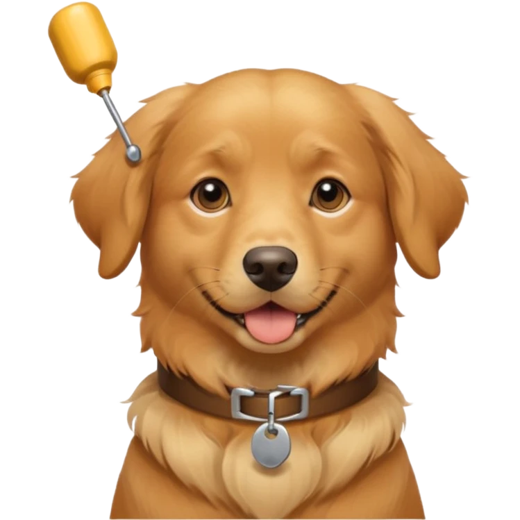 dog with a collar and a small whistle above emoji