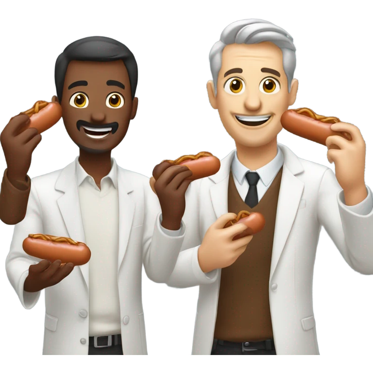 Two man who really love sausages  emoji