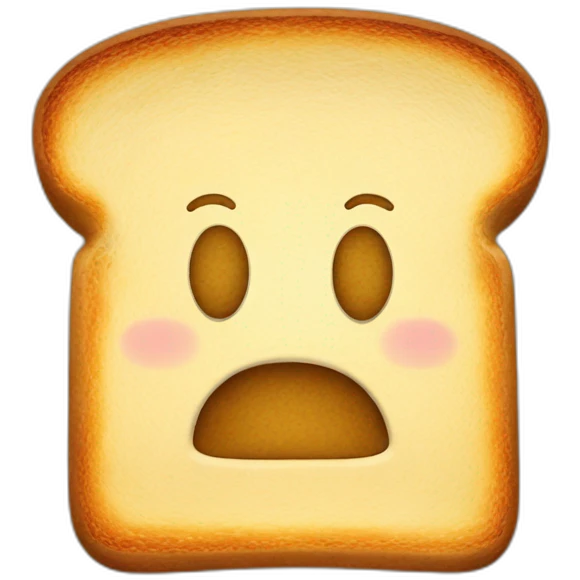 A toast with a face emoji