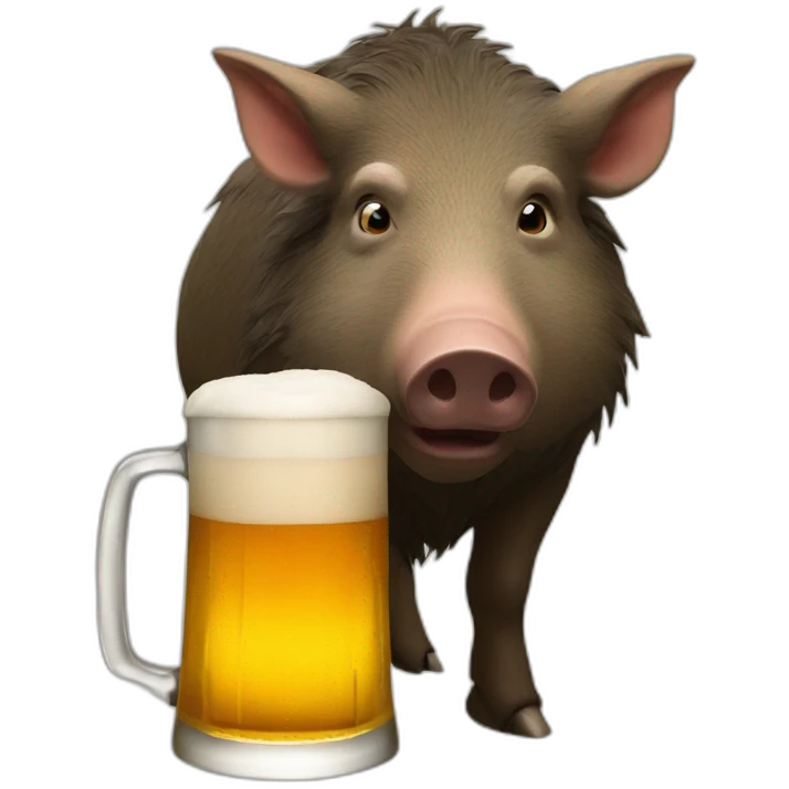boar drinking beer emoji