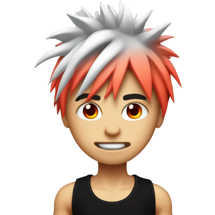 Crazy emo with red eyes coral emoji