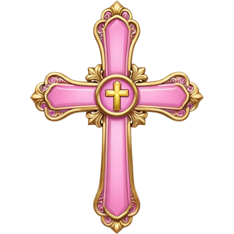 make catholic cross with very girly pink tones. emoji