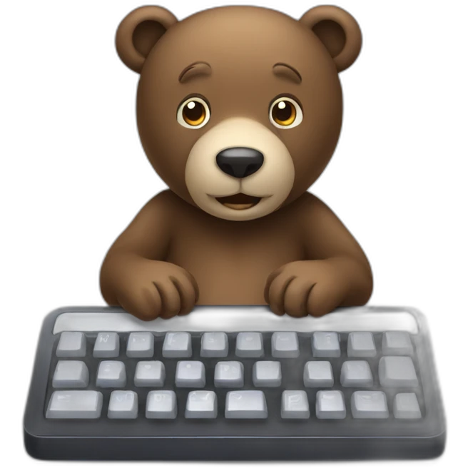 keyboard typing bear emoji