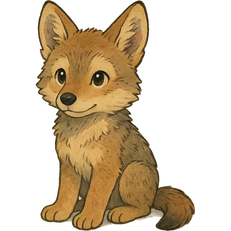 cute coyote pup emoji