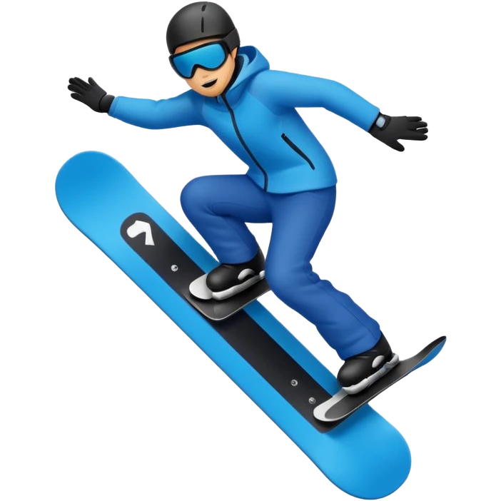 Snowboard black And bleu  emoji