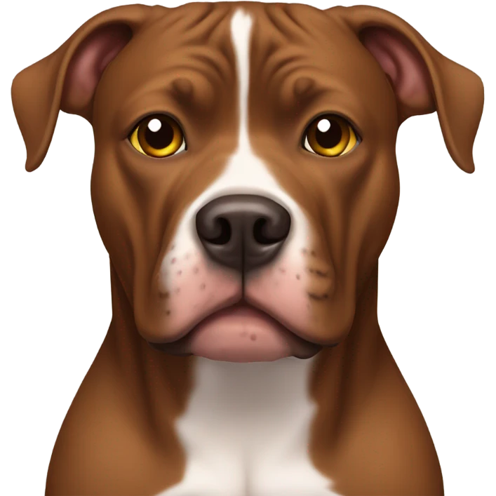 sick all brown pitbull with white chest emoji