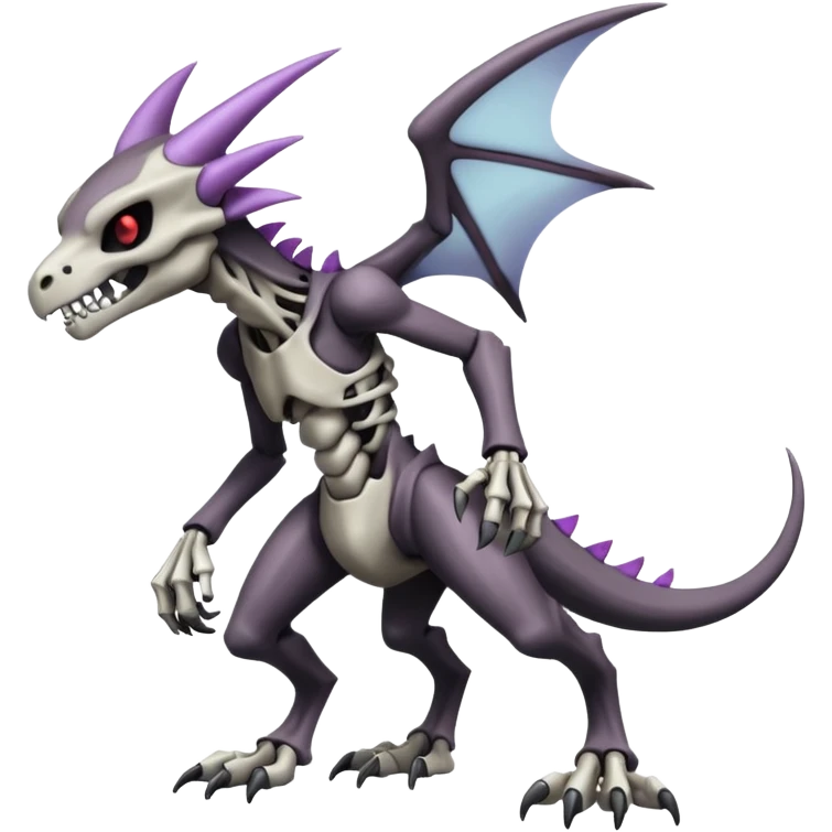 Shiny Badass Edgy Dark Evil Spectral Dusky Spooky Skeletal Cool Hot Stylish Handsome Duskull-Marowak-Darkrai-Genesect-Fakémon-fusion (full body) emoji