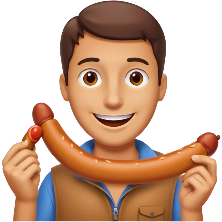 Face eating a sausage emoji