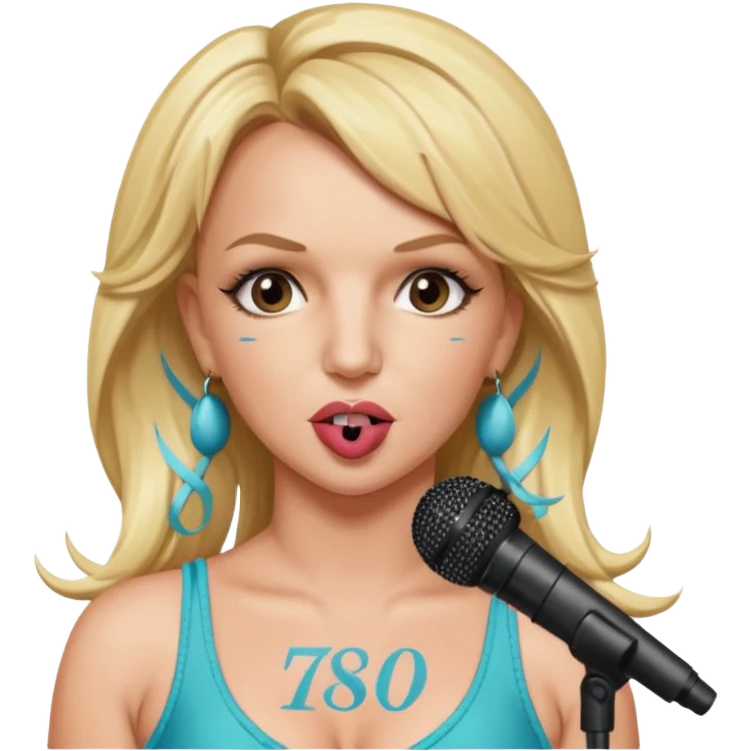 britney spears with microphone emoji