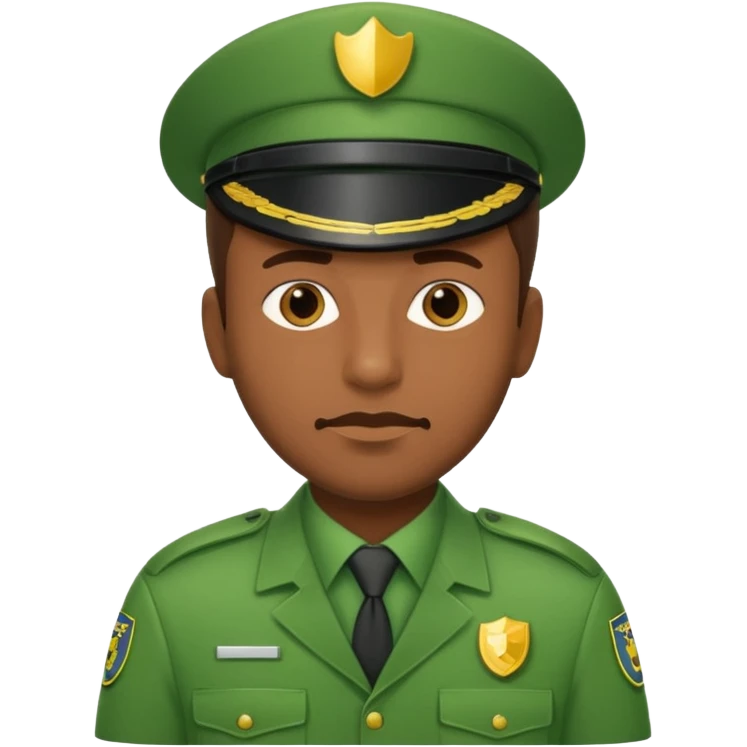 man Security guard green dress emoji