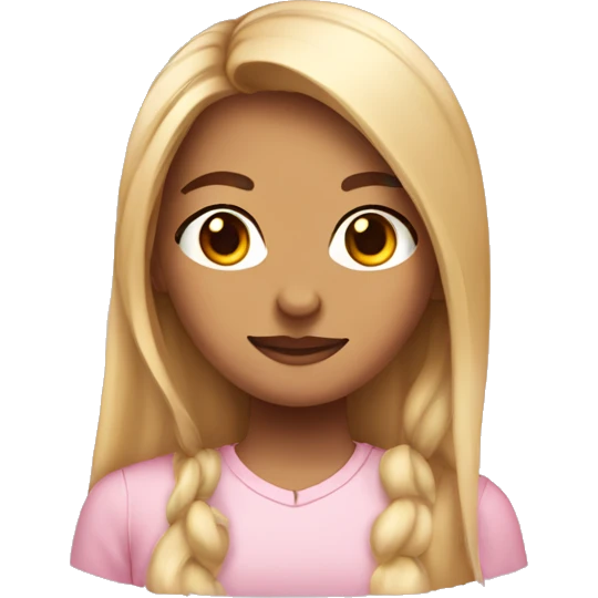 girl with half up half down long hair light pink shirt  emoji